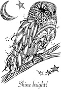 Doodle Owl - Creative Expressions Designer Boutique Clear Stamp 6"X4"