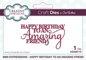 Mini Expressions- Happy Birthday To An - Creative Expressions Craft Dies By Sue Wilson