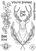 Flora And Fauna - Stag - The Card Hut Clear Stamps 8"X6" By Charlotte Eleanor