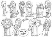 Pets - Wash Day - The Card Hut Clear Stamps 4"X6" By Mark Bardsley