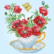 Teatime Poppies - Diamond Dotz Simply Dotz Diamond Art Kit 12.6"X12.6"