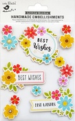 Best Wishes Floral - Little Birdie Sticker Embellishment 8/Pkg