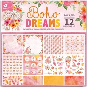 Boho Dreams - Little Birdie Cardstock Pack 6"X6" 24/Pkg