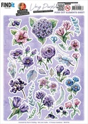 Small Elements B, Very Purple - Find It Trading Yvonne Creations Punchout Sheet