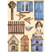 Houses Colored Wooden Shapes - Create Happiness Welcome Home - Stamperia