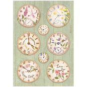 Clocks Rice Paper - Create Happiness Welcome Home - Stamperia