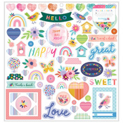 Blooming Wild 12x12 Chipboard & Foam Holographic Stickers - Paige Evans