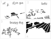 Layered Happy Wheelbarrow A2 Stencils - The Crafters Workshop - PRE ORDER