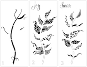 Slimline Layered Joy Feather Stencils - The Crafters Workshop - PRE ORDER