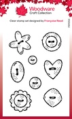 Singles Buttons - Woodware Clear Stamp 3"X4"
