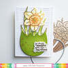 Sketched Daffodil Coloring Stencil - Waffle Flower Crafts