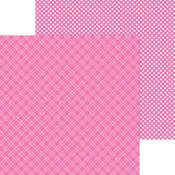 Bubblegum Plaid Polka Dot Petite Print Paper - Doodlebug