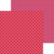 Ruby Plaid Polka Dot Petite Print Paper - Doodlebug