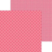 Cherry Plaid Polka Dot Petite Print Paper - Doodlebug
