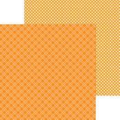 Mandarin Plaid Polka Dot Petite Print Paper - Doodlebug