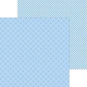 Bubble Blue Plaid Polka Dot Petite Print Paper - Doodlebug