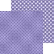 Lilac Plaid Polka Dot Petite Print Paper - Doodlebug