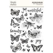Simple Vintage Essentials Rub Ons Butterflies - Simple Stories