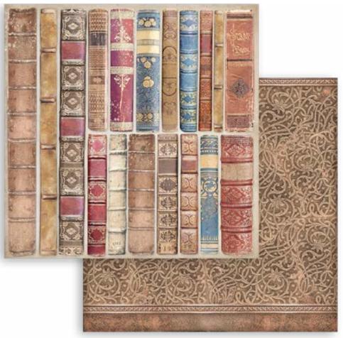 12x12 Vintage Library Backgrounds Cardstock Double Sided Cardstock