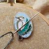Winter Bird Enamel Needle Minder - Jessica Long Embroidery