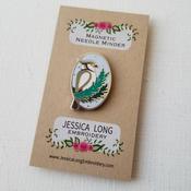 Winter Bird Enamel Needle Minder - Jessica Long Embroidery