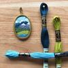 Mountain Landscape Pendant DIY Beginner Embroidery Craft Kit - M Creative J