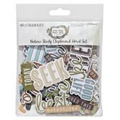 Vintage Artistry Nature Study Chipboard Word Set - 49 and Market