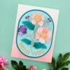 Stylish Oval Hello You Floral Etched Dies - Spellbinders