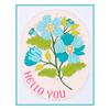 Stylish Oval Hello You Floral Etched Dies - Spellbinders