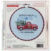 Holiday Family Truck (14 Count) - Dimensions Learn-A-Craft Counted Cross Stitch Kit 6" Round