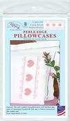 Cross-Stitch Hearts & Lace - Jack Dempsey Stamped Pillowcases W/White Perle Edge 2/Pkg