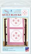 Cross-Stitch Hearts & Lace - Jack Dempsey Stamped White Quilt Blocks 18"X18" 6/Pkg