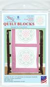 Vintage Cross-Stitch Flower - Jack Dempsey Stamped White Quilt Blocks 18"X18" 6/Pkg