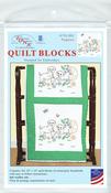 Puppies - Jack Dempsey Stamped White Quilt Blocks 18"X18" 6/Pkg