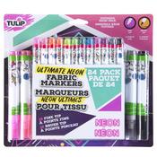 Neon - Tulip Ultimate Fabric Brush & Fine Tip Markers 24/Pkg