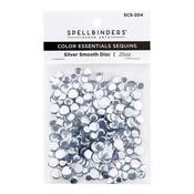 Silver Smooth Discs Color Essentials Sequins - Spellbinders