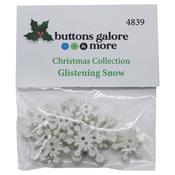 Glistening Snow 12/Pkg - Buttons Galore Christmas Themed Buttons