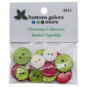Santa's Sparkle 16/Pkg - Buttons Galore Christmas Themed Buttons