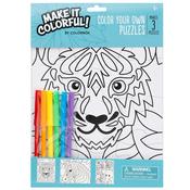 Animals - Colorbok Make It Colorful! Color Your Own Puzzles 3/Pkg
