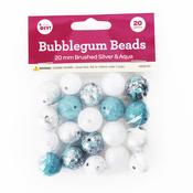 Brushed Silver - CousinDIY Bubblegum Bead 20mm 20/Pkg
