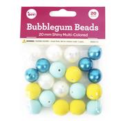 Yellow, Blue, White Mix - CousinDIY Bubblegum Bead 20mm 20/Pkg