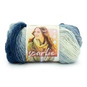 Blue/Cream - Lion Brand Scarfie Yarn