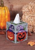 Jack-O-Lantern (7 count) - Mary Maxim Plastic Canvas Tissue Box Kit 5"