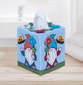 Spring Gnomes (7 count) - Mary Maxim Plastic Canvas Tissue Box Kit 5"