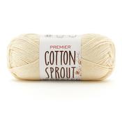 Cream - Premier Yarns Cotton Sprout Worsted Solid Yarn