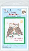 Owls - Jack Dempsey Stamped White Sampler 11"X14"