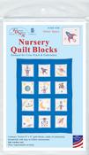 Outer Space - Jack Dempsey Stamped White Nursery Quilt Blocks 9"X9" 12/Pkg