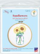 Sunflowers - Jack Dempsey Stamped Hoop Kits 6"