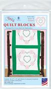 Heart & Flowers - Jack Dempsey Stamped White Quilt Blocks 18"X18" 6/Pkg