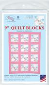 Love Birds - Jack Dempsey Stamped White Quilt Blocks 9"X9" 12/Pkg
